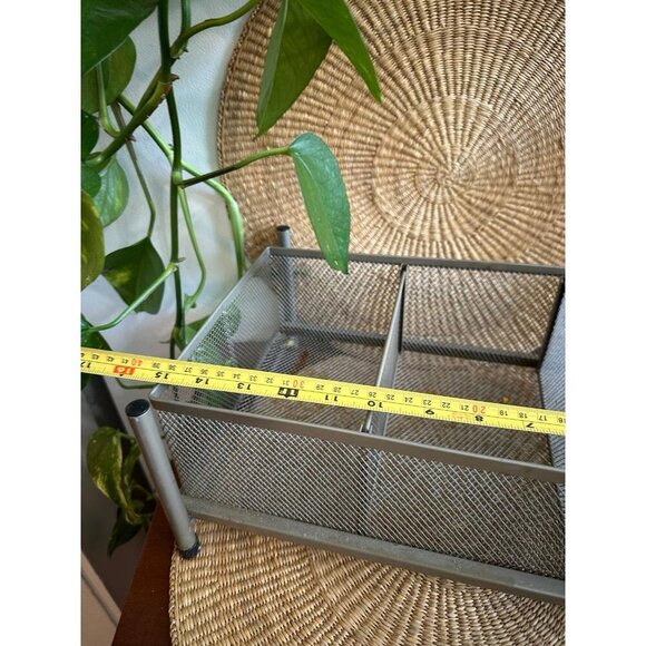 Mesh Metal Desk Organizer with 3 Compartments - Picture 4 of 12